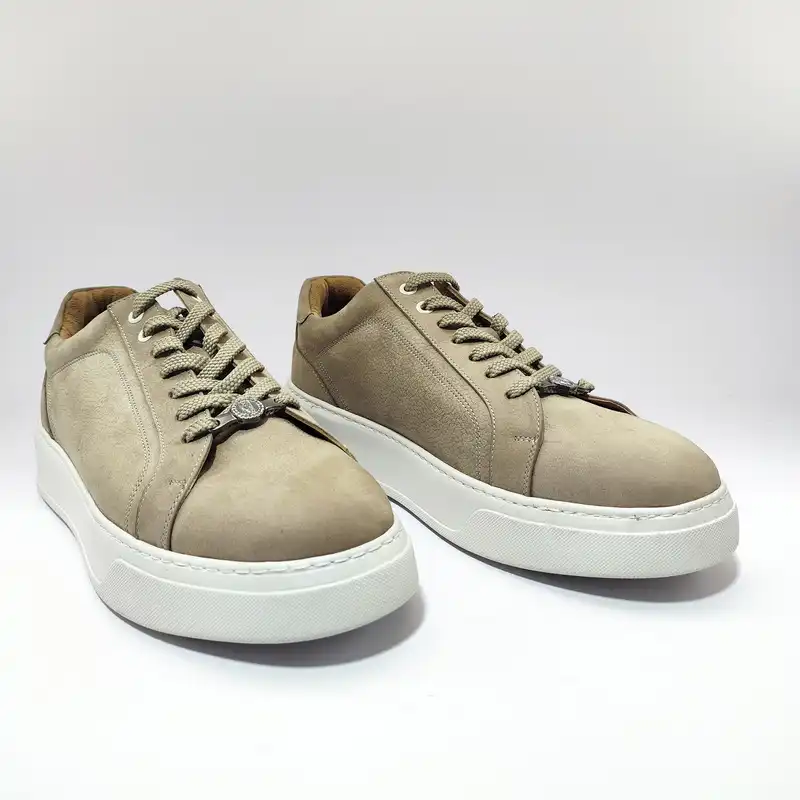 کفش روزمره زنانه کرمانی مدل چرم دستدوز طبیعی کد 510 رنگ خاکی