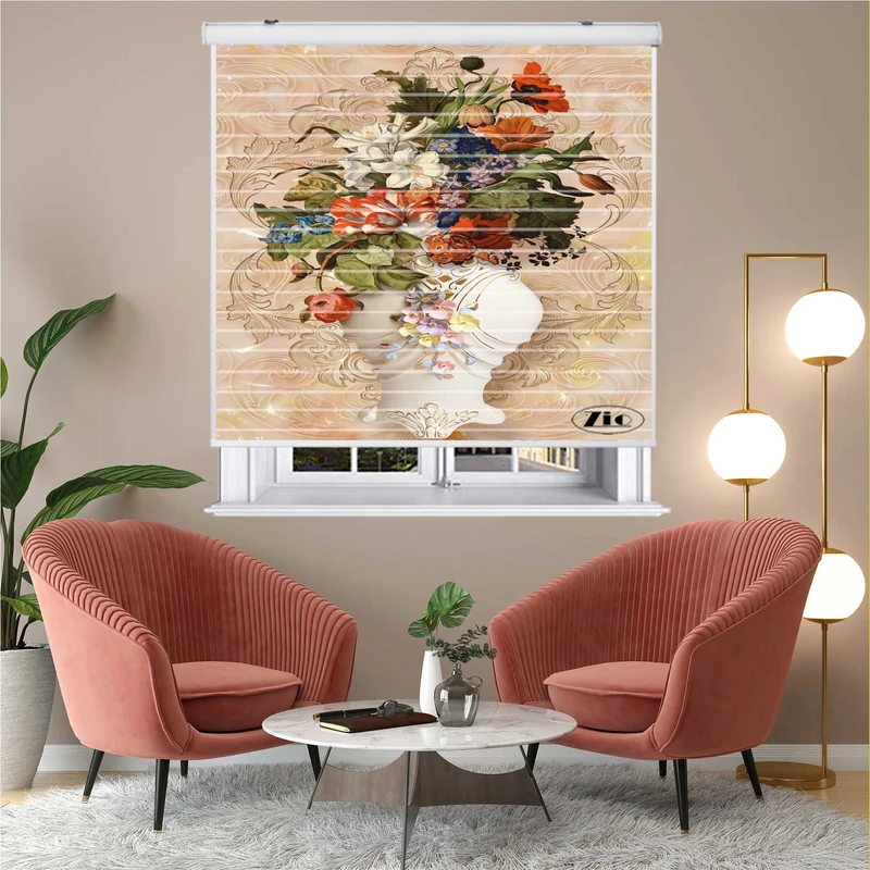 پرده زبرا زیو مدل سیلوئت 3D1213 سایز 150x150 سانتی متر