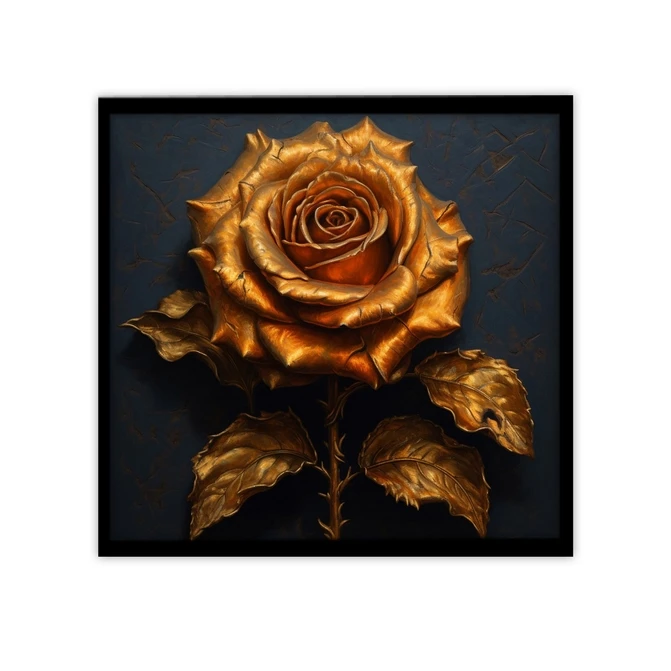 تابلو نوری بکلیت طرح گرافیکی گل طلاکوب مدل B-MID-19304