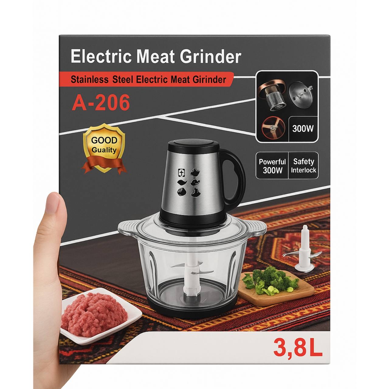 خردکن 3.8 لیتری سیلورکرست مدل Electric Meat Grinder