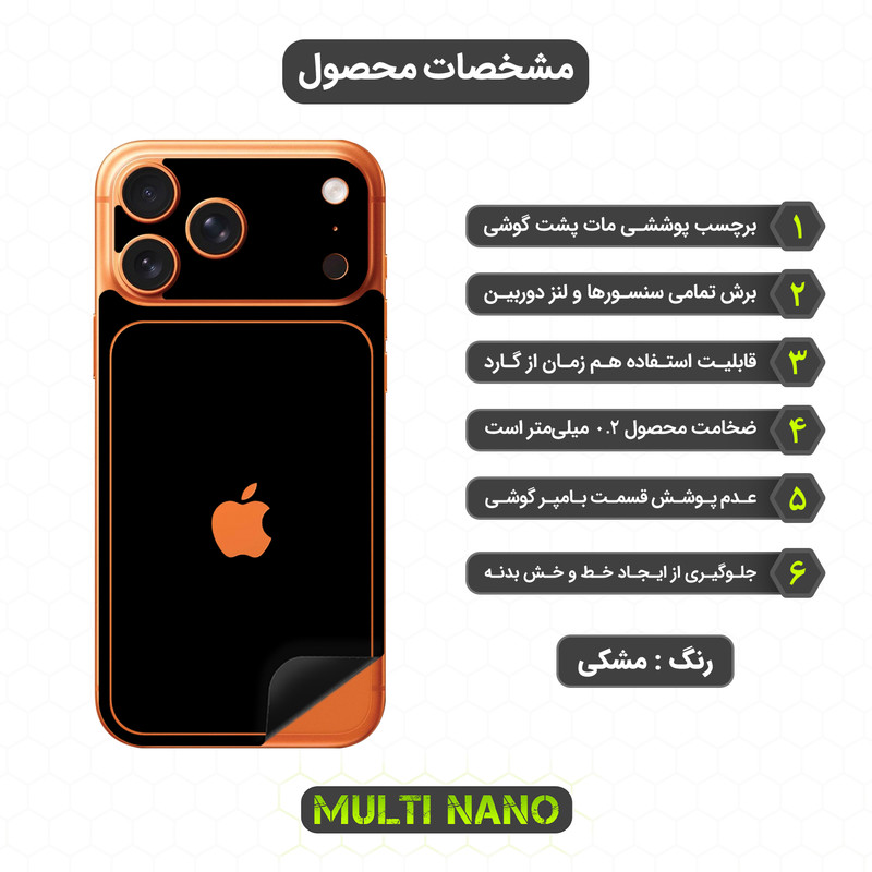 برچسب پوششی مولتی نانو طرح مات مدل X-F1M مناسب برای گوشی موبایل اپل iPhone 17 Pro Max