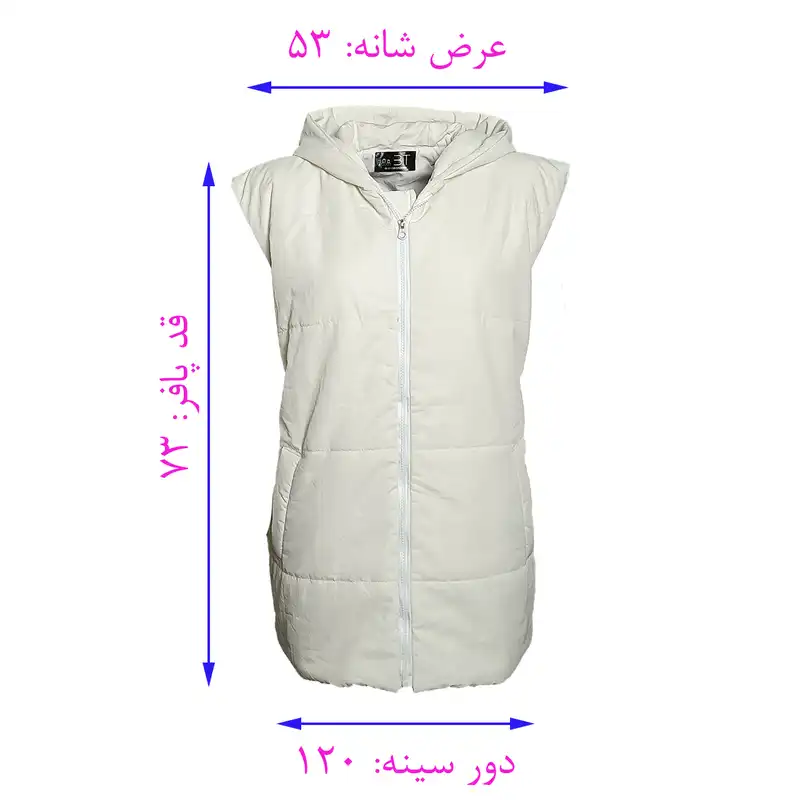 پافر زنانه بی تی مدل مموری کلاه دار کد W100 رنگ سفید