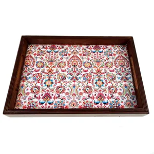 سینی دسته دار مدل اسلیمی کد 05 سایز 32×22 سانتی متر