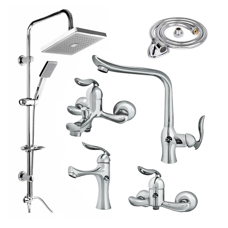 ست شیرآلات یسنا مدل ریما کروم مجموعه 6 عددی