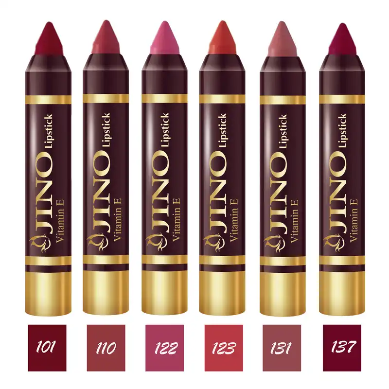 رژ لب مدادی ژینو مدل JIS2 مجموعه 6 عددی