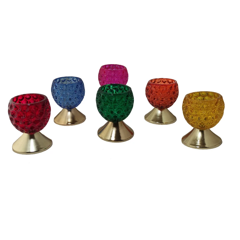 جاشمعی مدل پایه دار مروارید بسته 6 عددی