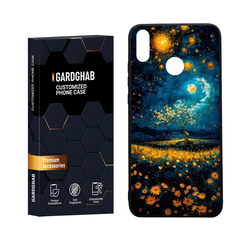 کاور گارد قاب مدل دورژله ای پشت گلس هنری مناسب برای گوشی موبایل آنر 8x