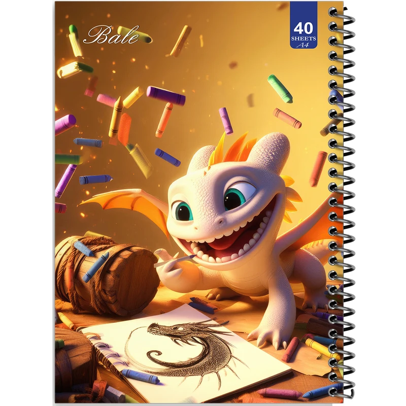دفتر نقاشی 40 برگ انتشارات بله طرح مدا  رنگی کد A4-K109