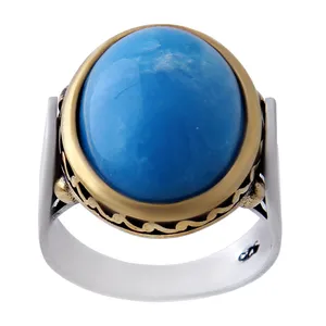 انگشتر نقره مردانه بازرگانی میلادی مدل سنگ عقیق رکاب ترک وارداتی کد AM_441