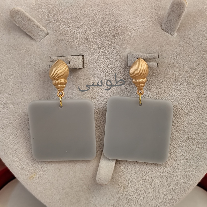 گوشواره زنانه مدل مربع پلکسی