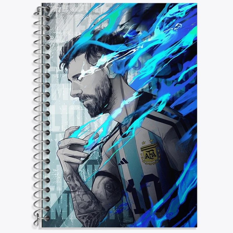 دفتر زبان 50 برگ خندالو مدل دو خط طرح لیونل مسی کد F1094
