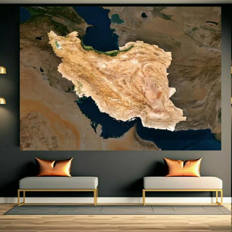تابلو بوم طرح جغرافیای ایران مدل سرزمین پارس کد FP105750