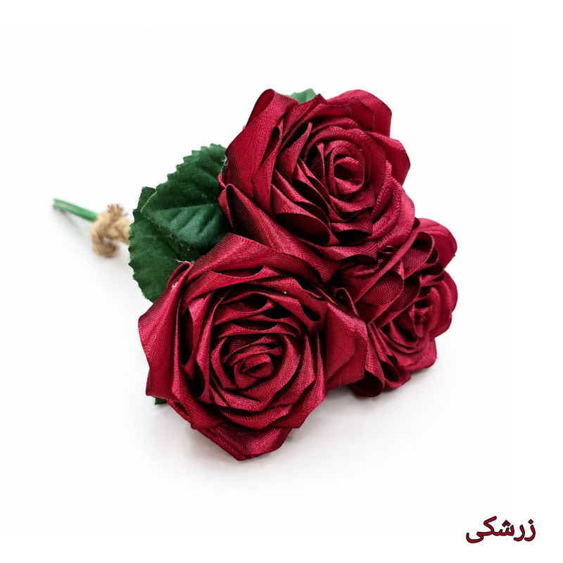 دسته گل مصنوعی مدل رز روبانی ۳ شاخه