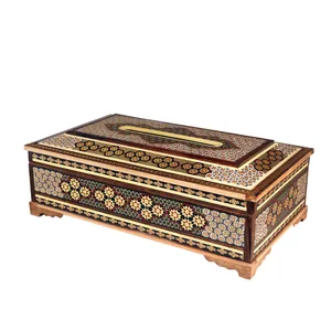 جعبه دستمال کاغذی خاتم کاری کد S041