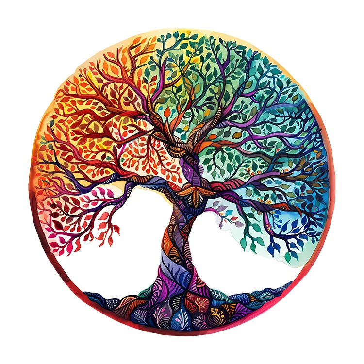 استیکر پارچه و لباس پاد آفرین مدل کارتونی درخت پاییزی کد S2916