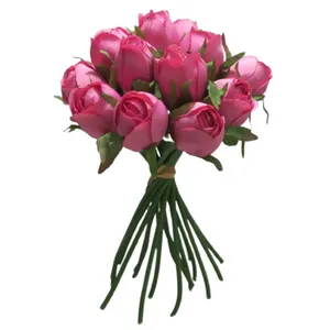 گل مصنوعی مدل رز غنچه مجموعه 18 عددی 