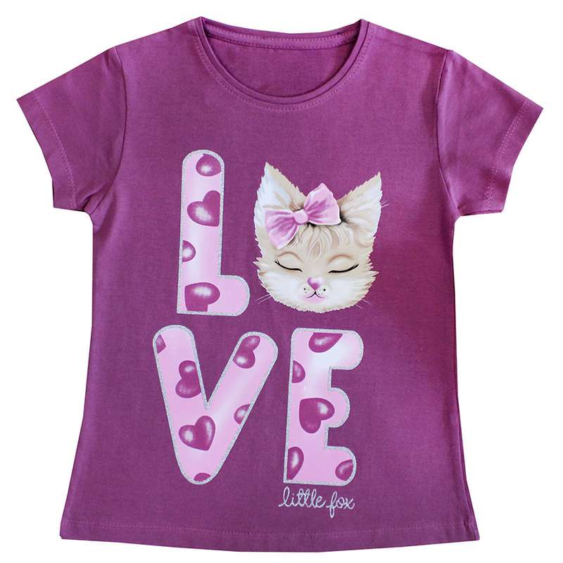 تی شرت آستین کوتاه دخترانه مدل LOVE