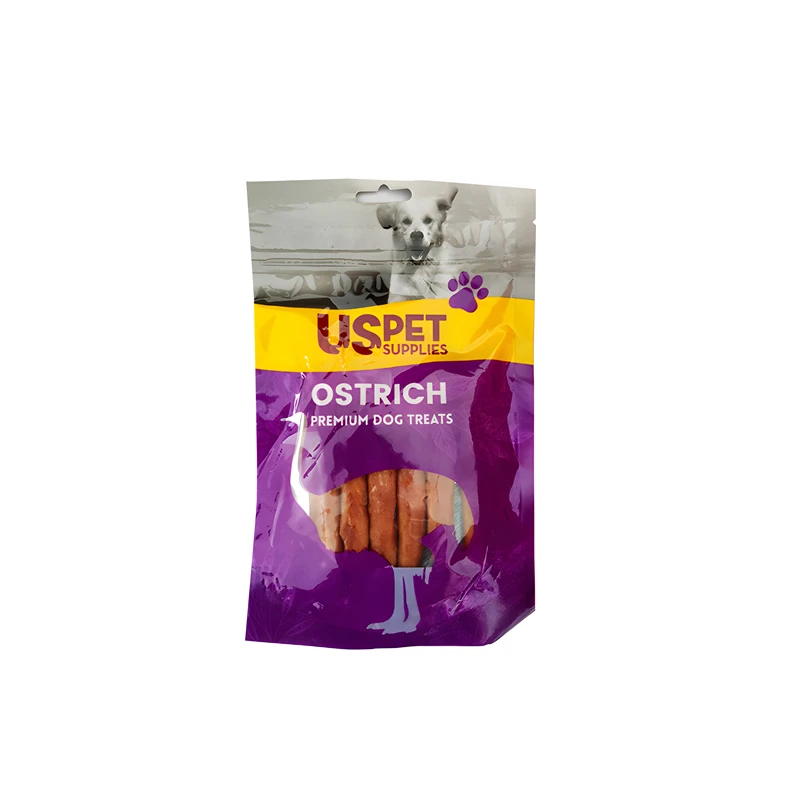 تشویقی سگ یو اس پت مدل دورپیچ طعم شترمرغ وزن 100 گرم