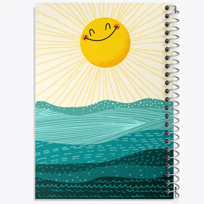 دفتر شطرنجی 50 برگ خندالو مدل خورشید و دریا کد N975