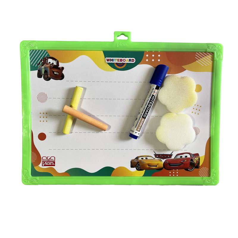 تخته دورو ویان مدل مکویین کد ck64 سایز 36×28 سانتی متر به همراه گچ و ماژیک و تخته پاک کن تخته دورو ویان مدل مکویین کد ck64 سایز 36×28 سانتی متر به همراه گچ و ماژیک و تخته پاک کن