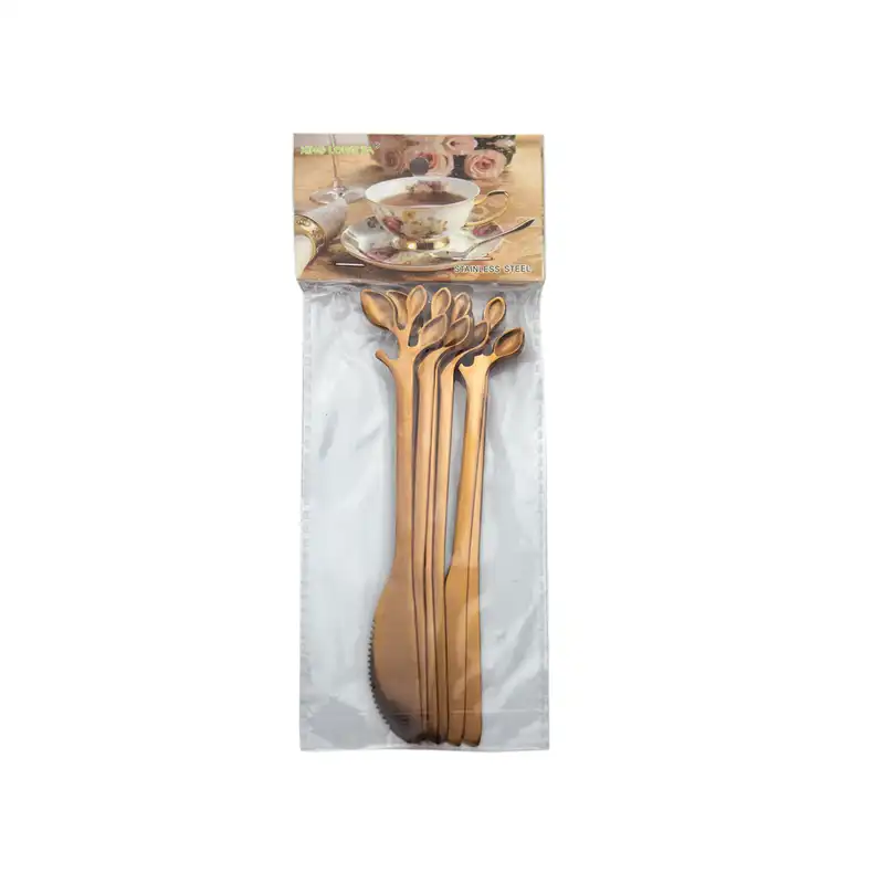 کارد صبحانه خوری مدل برگ کد 201 بسته 6 عددی