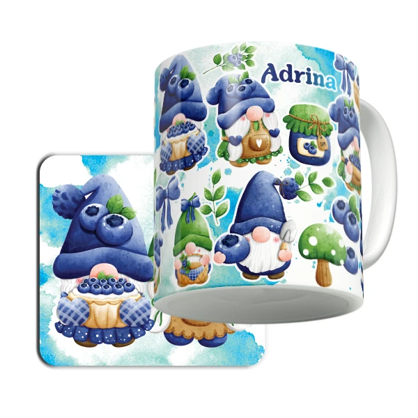 ماگ لاژید مدل اسم آدرینا طرح کارتونی به همراه زیرلیوانی