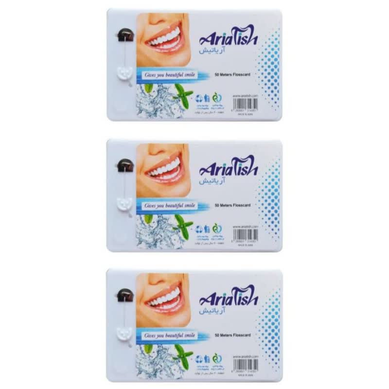نخ دندان آریاتیش مدل کارتی مسافرتی بسته سه عددی