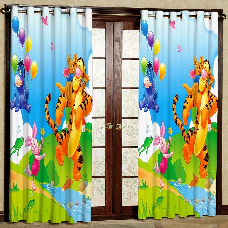  پرده کودک مدل کارتون POOH هازان پانچی کد 4613 سایز 140x200 سانتی متر