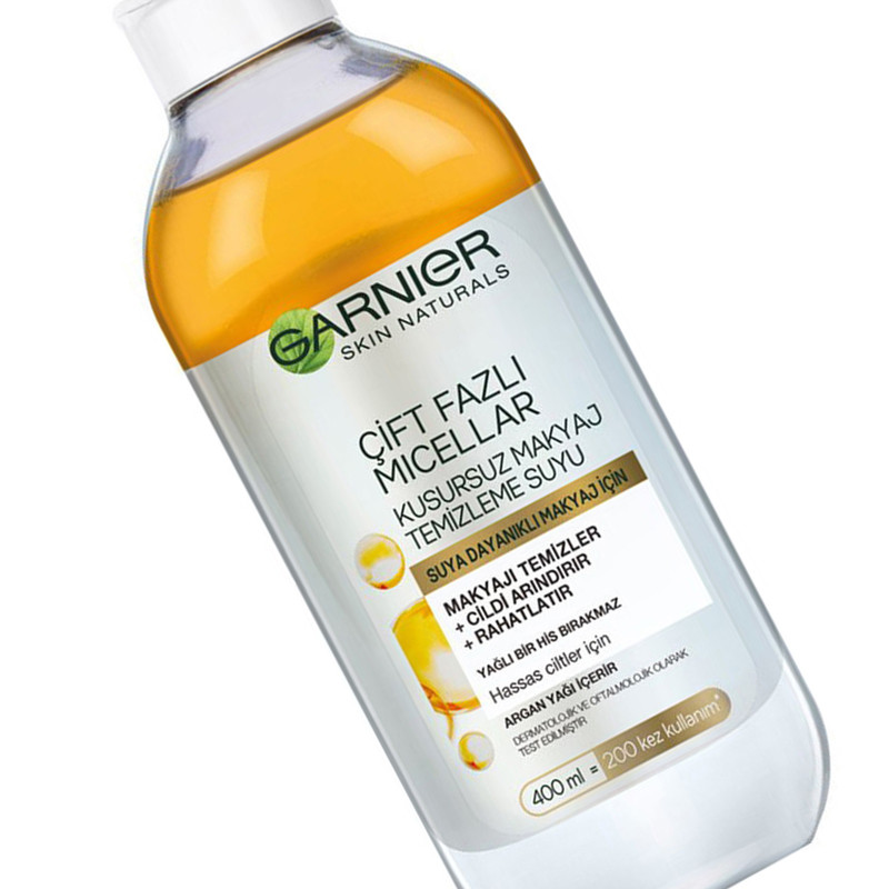 محلول پاک کننده آرایش صورت گارنیه مدل Argan حجم 400 میلی لیتر