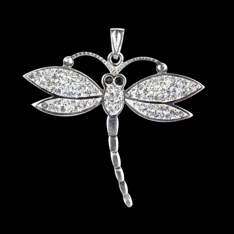 آویز گردنبند نقره زنانه مدل سنجاقک کد NG2605