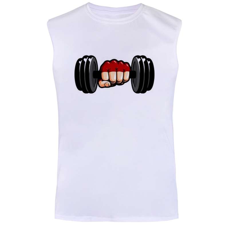 تاپ مردانه مدل بدنسازی  کد BA539  رنگ سفید