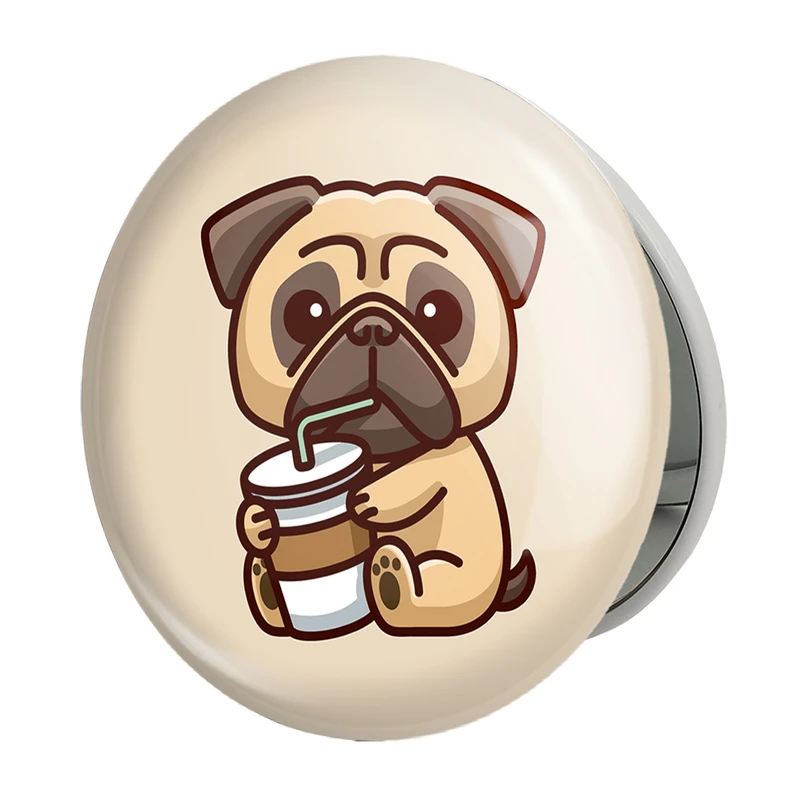 آینه جیبی خندالو طرح حیوانات بامزه سگ مدل تاشو کد 28381 