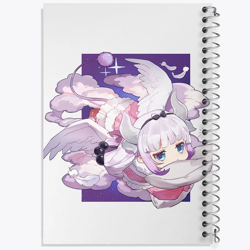 دفتر ژورنال نویسی 50 برگ خندالو مدل نقطه ای طرح کانا انیمه اژدهای خدمتکار کوبایاشی کد 36280