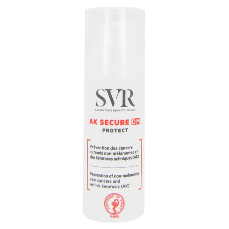 فلوئید ضد آفتاب بدون رنگ اس وی آر SPF50 مدل AK Secure DM محافظ UVA ،UVB و PA+++ و ضد حساسیت مناسب انواع پوست حجم 50 میلی لیتر