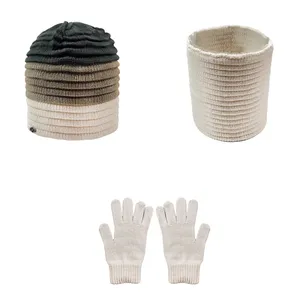 ست کلاه و شال گردن و دستکش بافتنی اندلس مدل 15123