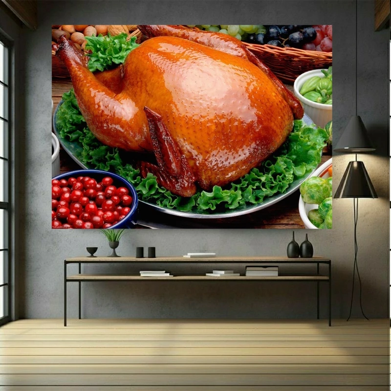 تابلو بوم طرح غذا مدل مرغ بریان کد FP10436