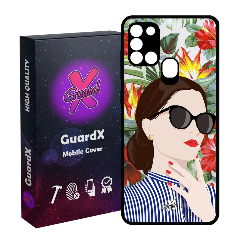 کاور گارد ایکس طرح Girl مدل Glass50355 مناسب برای گوشی موبایل سامسونگ Galaxy A21s