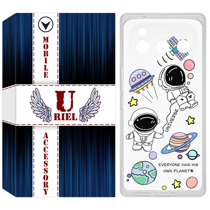 کاور یوریل مدل Clear کد 25 طرح فضانوردان مناسب برای گوشی موبایل داریا Bond