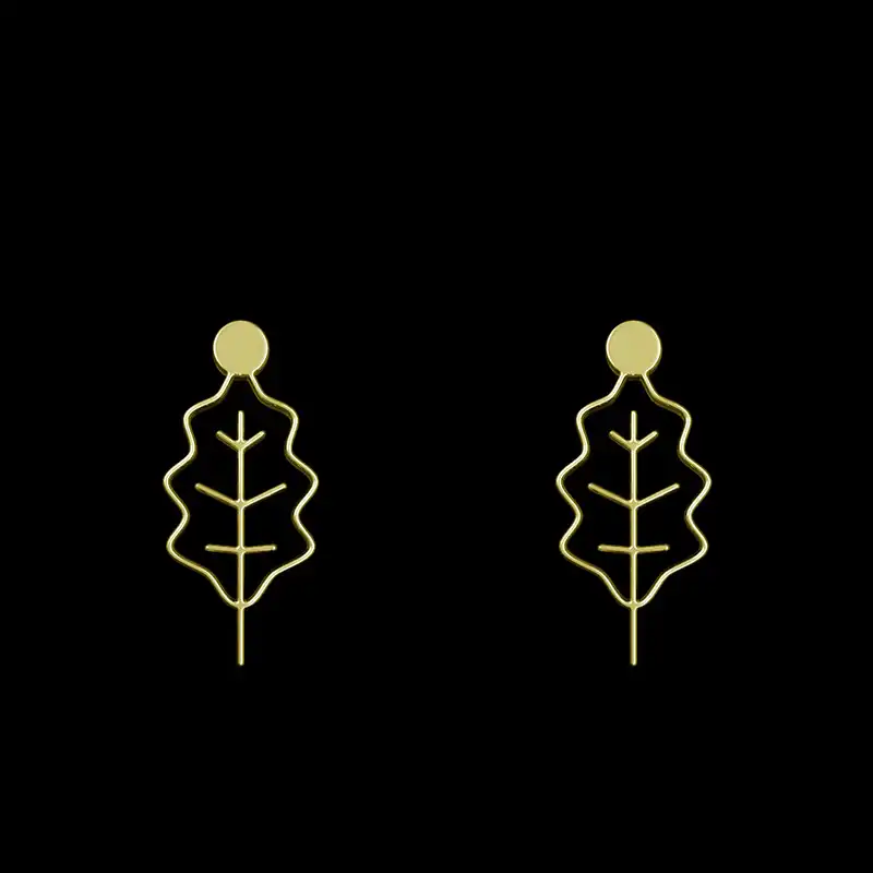 گوشواره طلا 18 عیار زنانه مدوپد مدل برگ کد GA1-15912