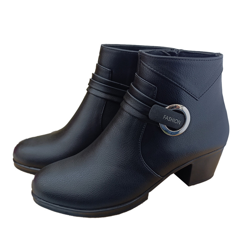 نیم بوت زنانه مدل سگک پاشنه دار کد 4107