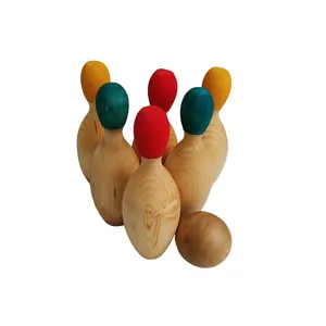 اسباب بازی چوبی مدل بولینگ کد T401 مجموعه 7 عددی