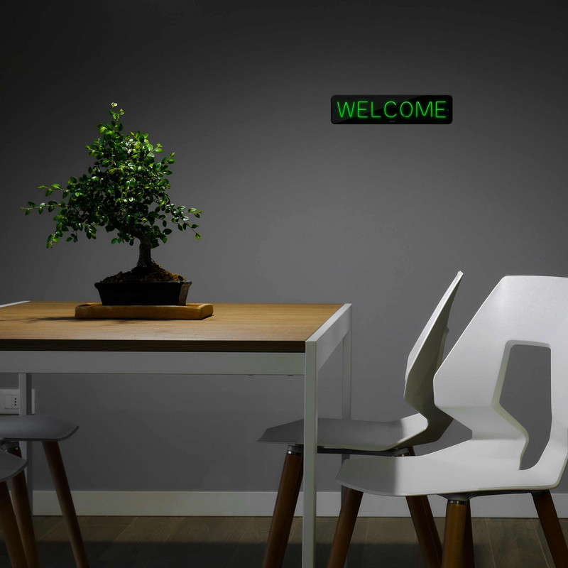 چراغ دیواری نئون دیزاین طرح Welcome-BL_GR