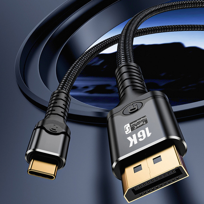 کابل تبدیل Display Port به USB-C دونجی مدل 16K-120Hz طول 2 متر