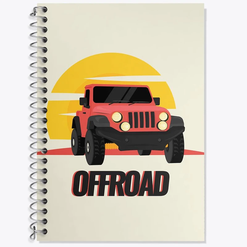 دفتر زبان 50 برگ خندالو مدل سه خط طرح آفرود Off Road کد 26299