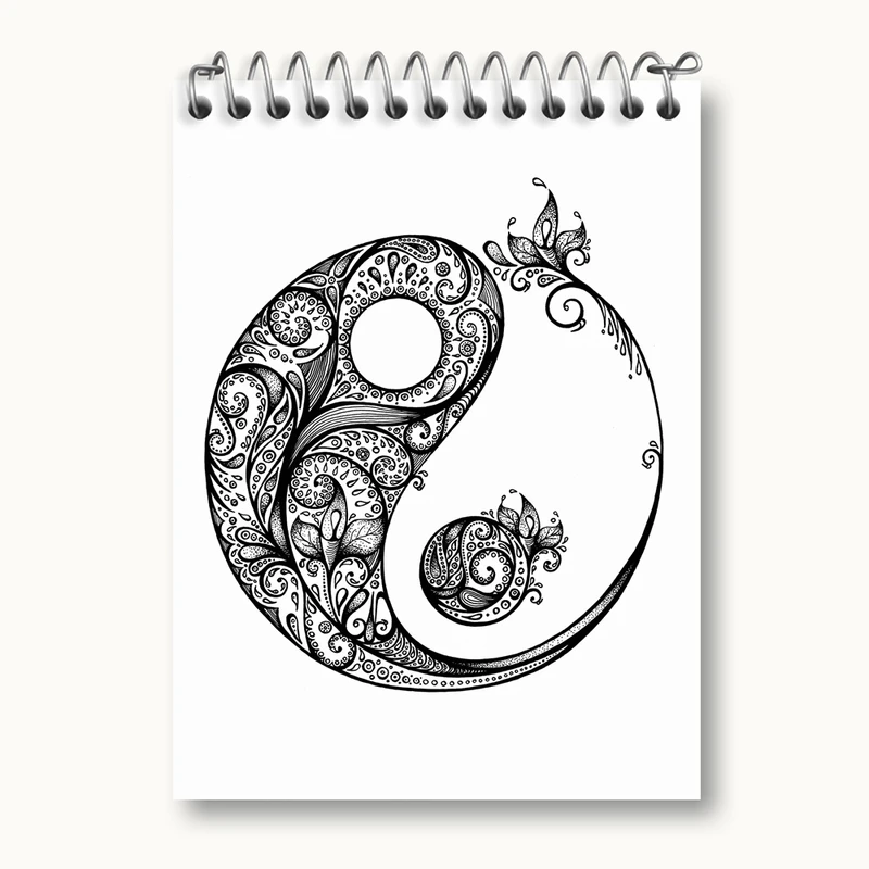 دفتر یادداشت 50 برگ خندالو مدل یین و یانگ کد 27696