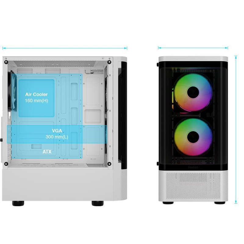 کیس کامپیوتر گیم دیاس مدل TALOS E3 CG WH