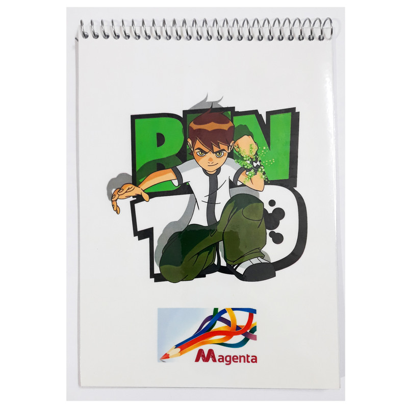 دفتر نقاشی 50 برگ مجنتا طرح بن تن کد 0040