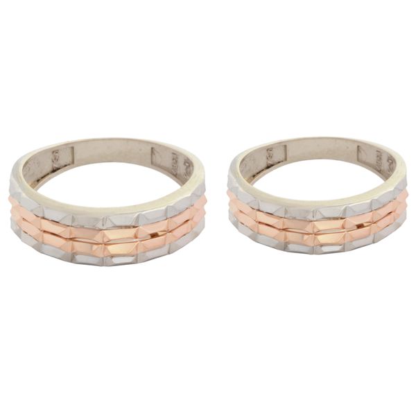 ست حلقه طلا 18 عیار زنانه و مردانه طلای مستجابی مدل  تراش کد T387 54-61