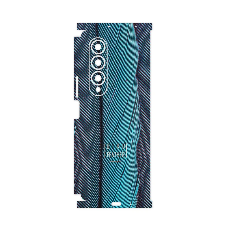 برچسب پوششی ماهوت مدل Turquoise feathers-FullSkin مناسب برای گوشی موبایل سامسونگ Galaxy Z Fold4