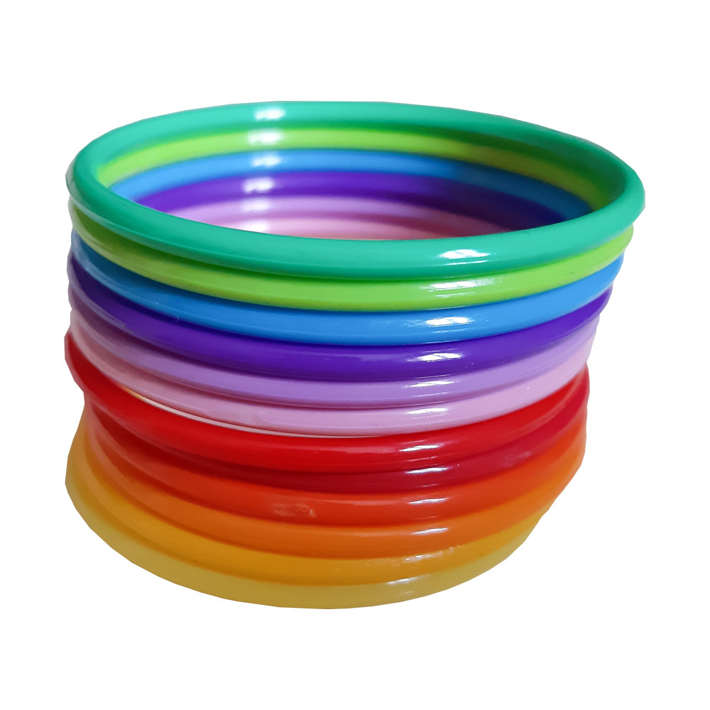 النگو دخترانه مدل رنگین کمانی 2 کد Fr104 بسته 12 عددی